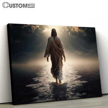 Jesus Christ Walks In Water Canvas Pictures - Faith Art - Christian Canvas Wall Art Decor