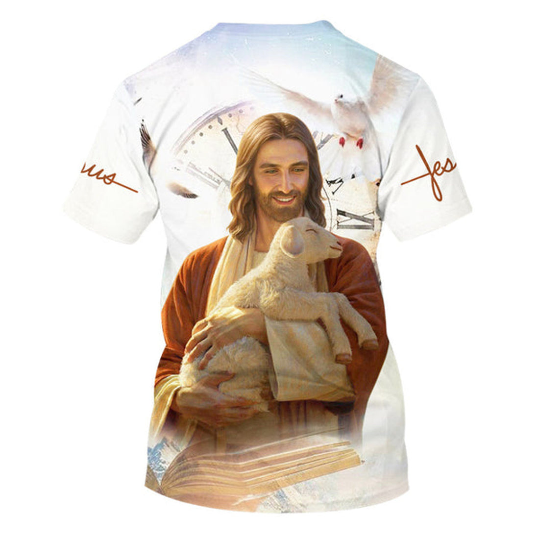 FUNSTUFFPRINT Jesus Christ With Lamb Is My Savior Christian 3D T-shirt