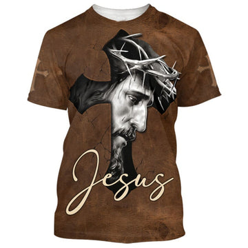 FUNSTUFFPRINT Jesus Cross Christian 3D T-shirt