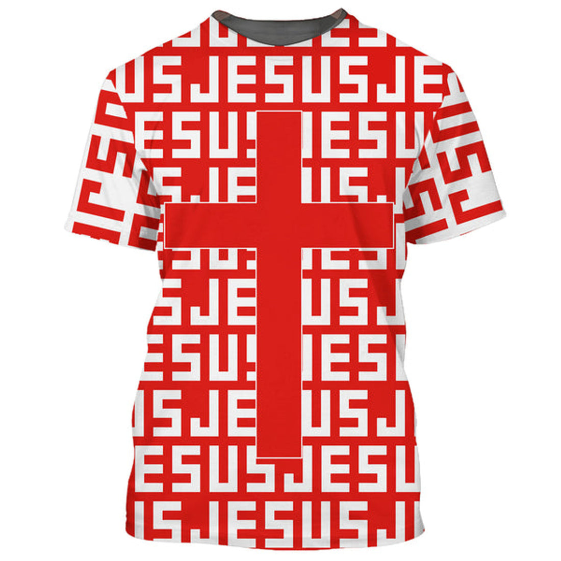 FUNSTUFFPRINT Jesus Cross Red 3D All Over Printed Shirt for Men and Women 3D T-shirt