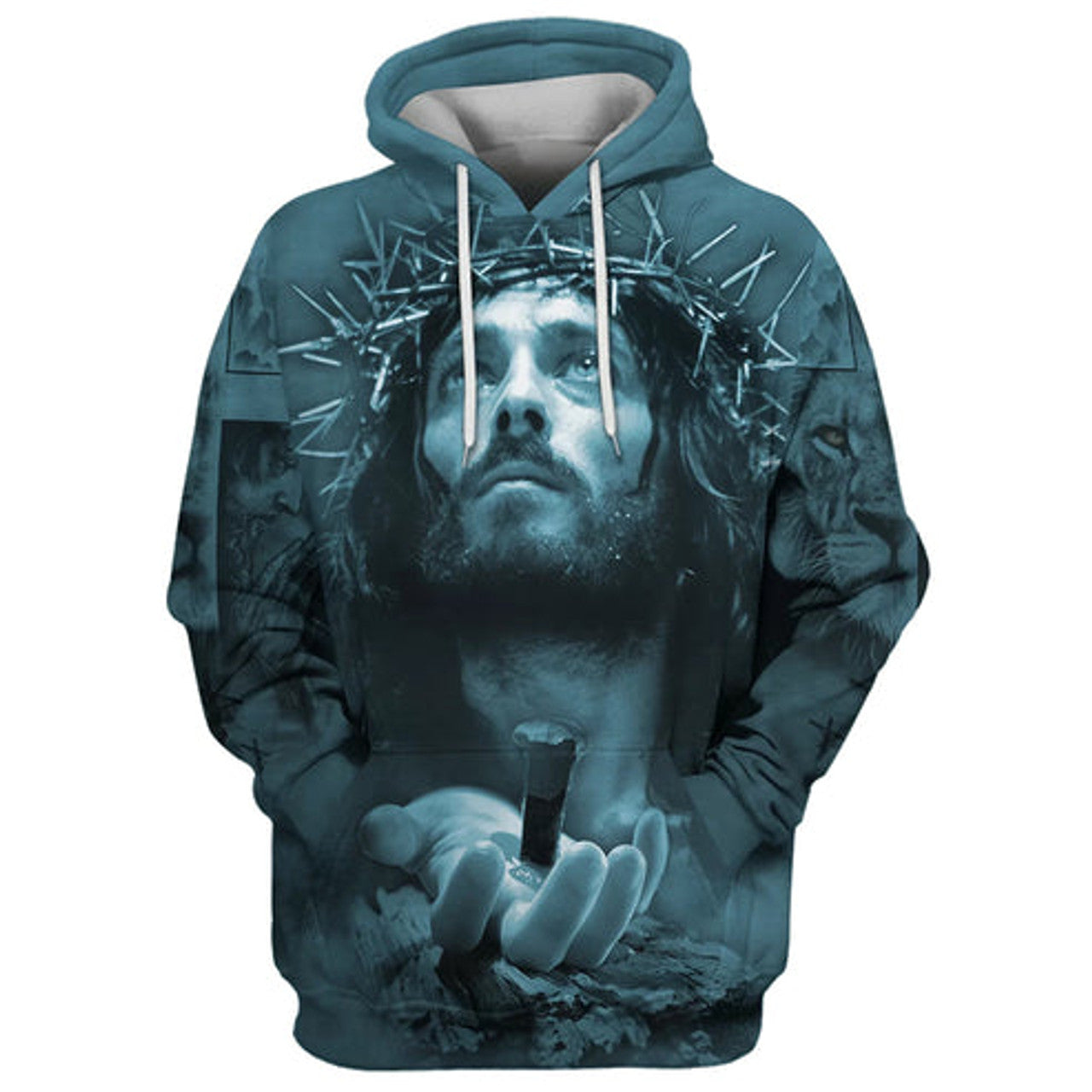 FUNSTUFFPRINT 3D Jesus Crown Of Thorns 3D Hoodie and Zip Hoodie