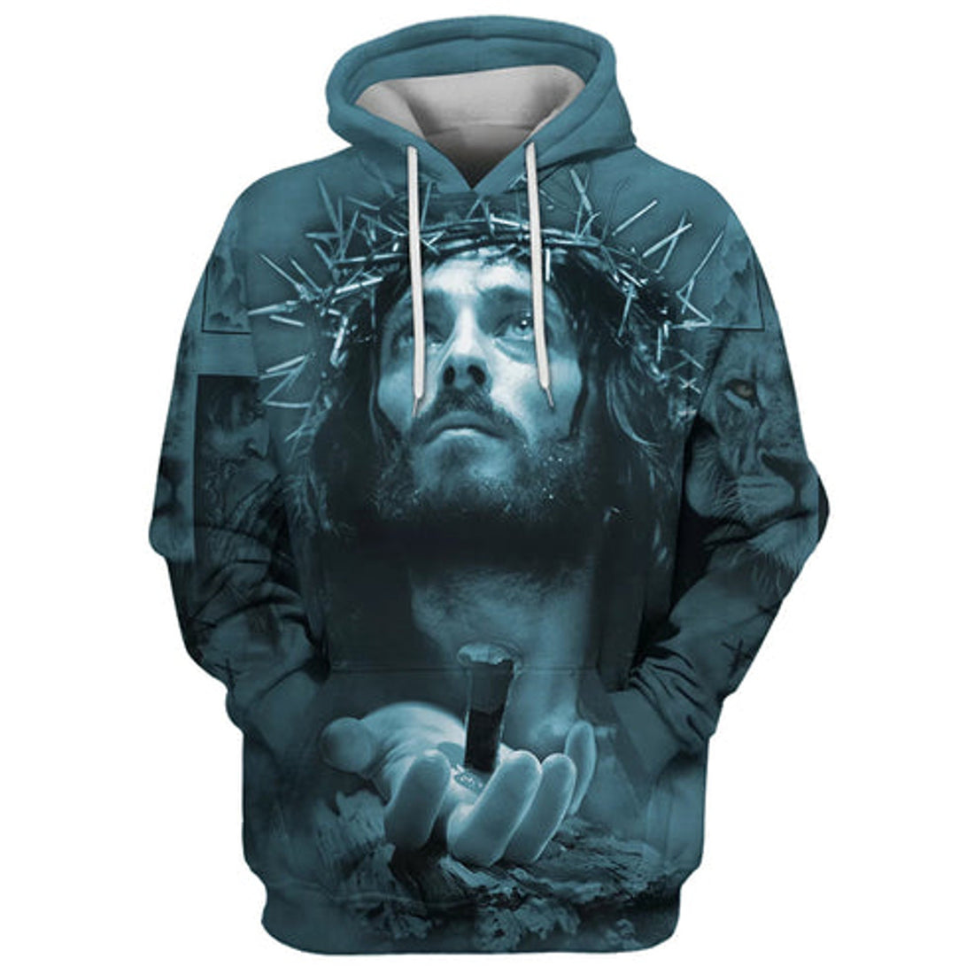 FUNSTUFFPRINT 3D Jesus Crown Of Thorns 3D Hoodie and Zip Hoodie