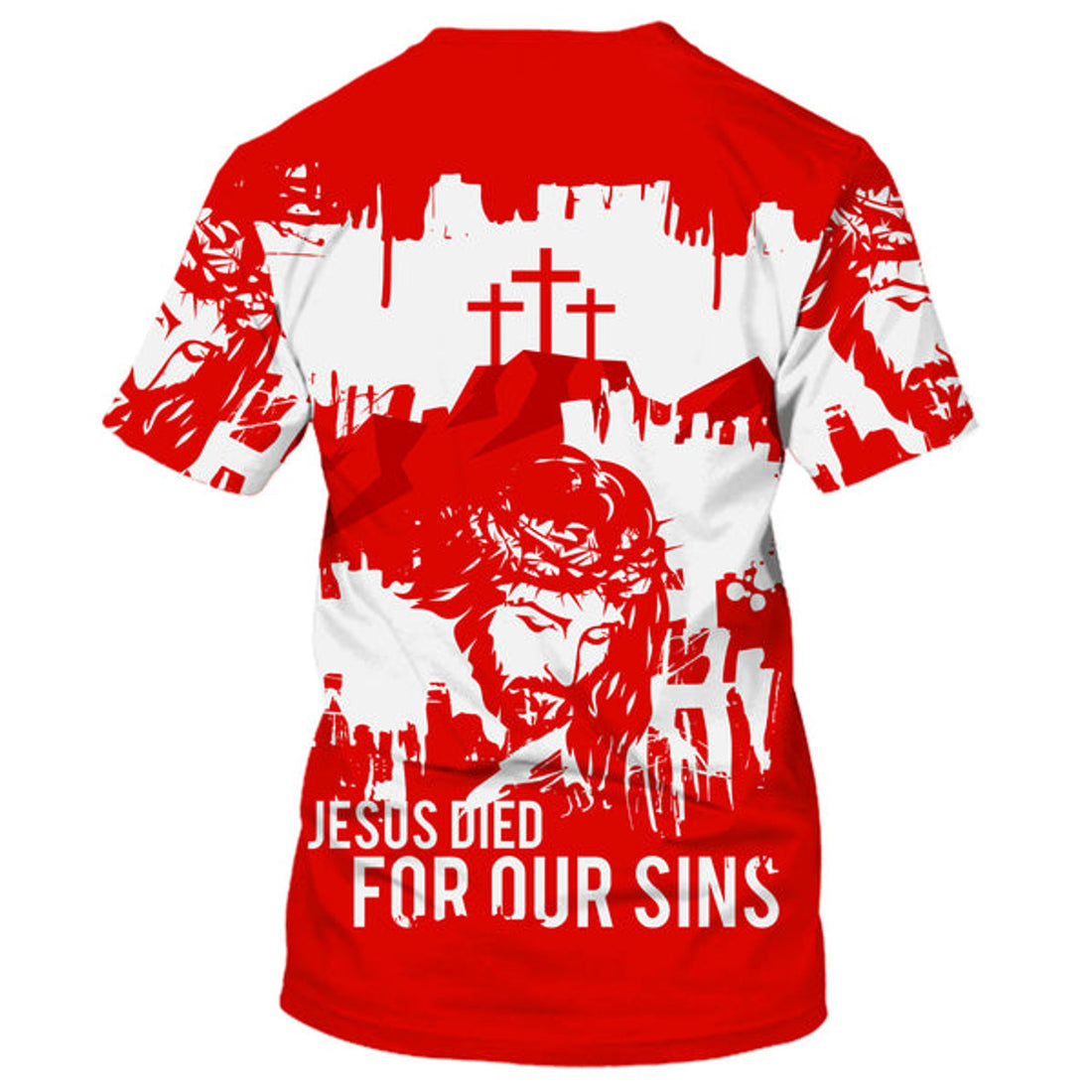 FUNSTUFFPRINT Jesus Died For Our Sins 3D All Over Printed Shirt for Men and Women 3D T-shirt