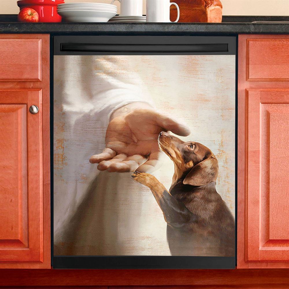 Jesus, Doves, Lambs, Miracle Worker, Light In The Darkness Dishwasher Cover