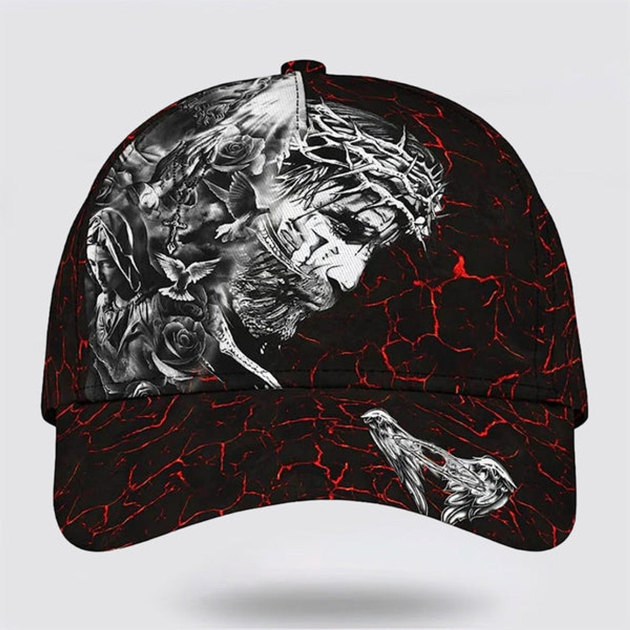 FUNSTUFFPRINT Jesus Face Baseball Cap - Christian Hats for Men and Women