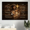 Jesus Faith God Lion Head Motivational Quote I Am Bless For All I Have Believer In Jesus Canvas Wall Art - Christian Wall Decor