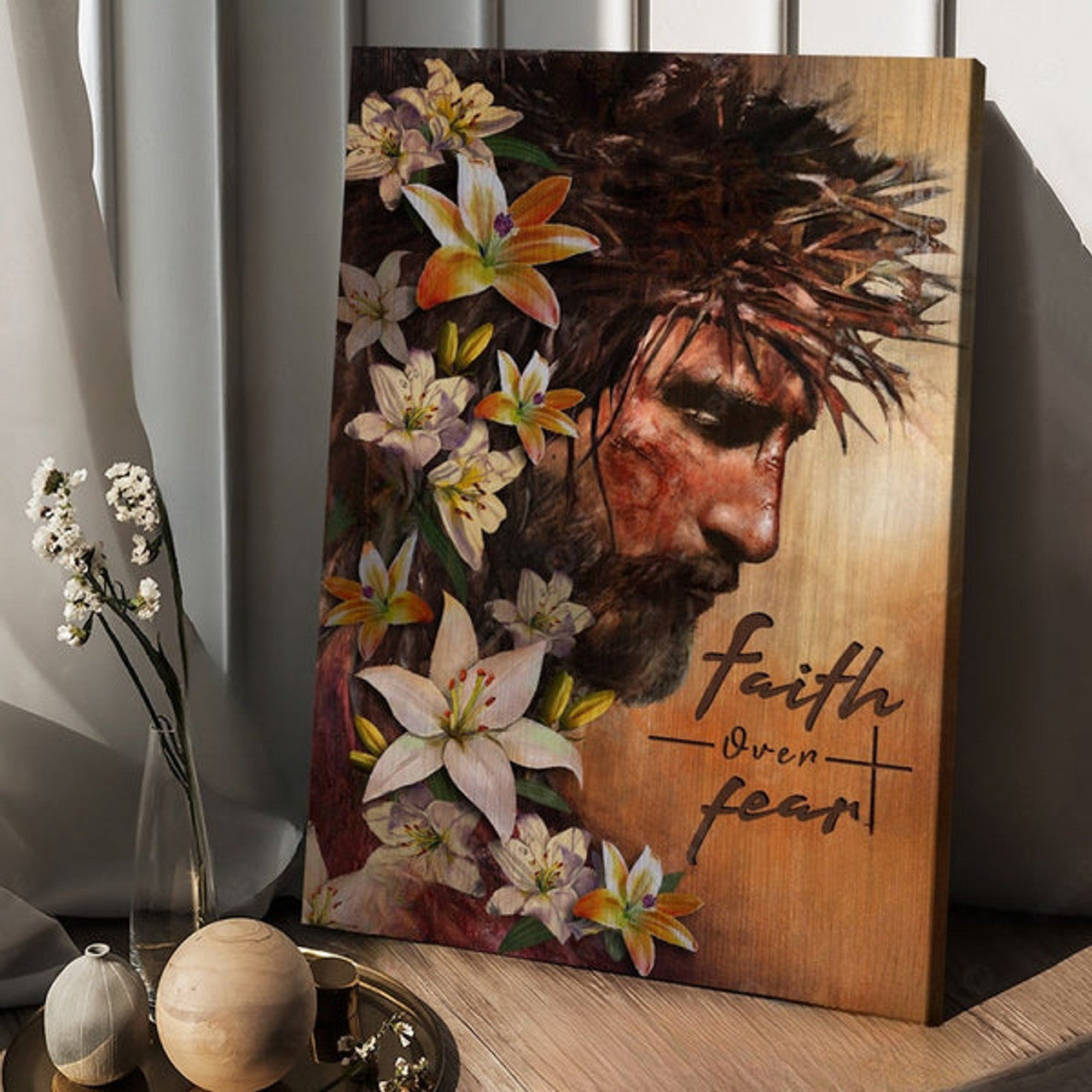 Jesus Faith Over Fair Canvas Poster Canvas Posters - Christian Wall Posters - Religious Wall Decor