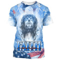 FUNSTUFFPRINT Jesus Faith Over Fear Christian 3D T-shirt