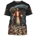 FUNSTUFFPRINT Jesus Faith Over Fear Eagle Pride Maples 3D All Over Printed Shirt for Men and Women 3D T-shirt