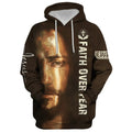 FUNSTUFFPRINT 3D Jesus Faith Over Fear 3D Hoodie and Zip Hoodie