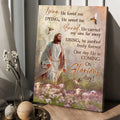 Jesus Flower Field Lambs Of God He Loved Me He Saved Me Canvas Posters - Christian Wall Posters - Religious Wall Decor