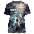 FUNSTUFFPRINT Jesus Focus On Me Not The Storm 3D All Over Printed Shirt for Men and Women 3D T-shirt