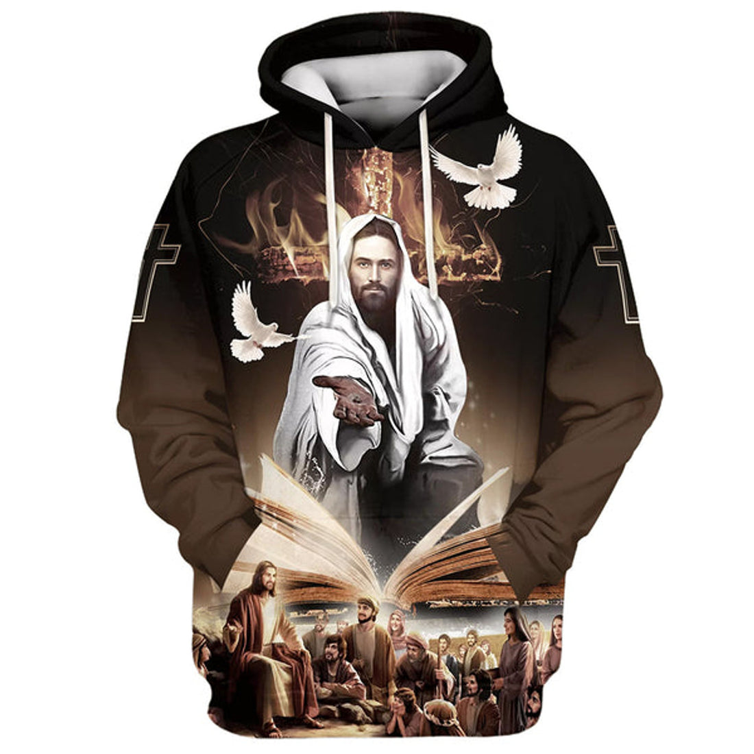 FUNSTUFFPRINT 3D Jesus God Bible And Dove Hoodies Jesus Hoodie Men & Women Christian 3D Hoodie and Zip Hoodie