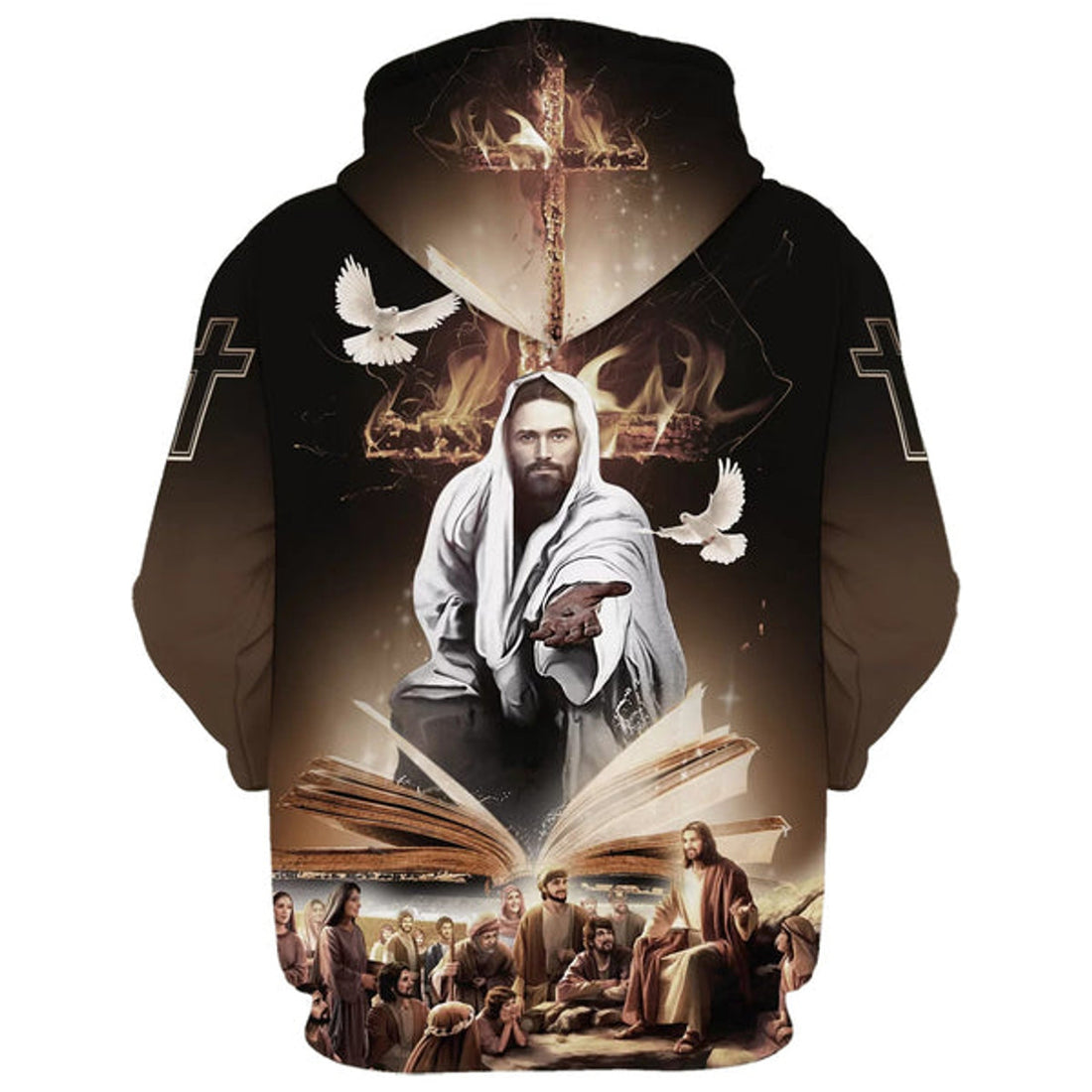 FUNSTUFFPRINT 3D Jesus God Bible And Dove Hoodies Jesus Hoodie Men & Women Christian 3D Hoodie and Zip Hoodie