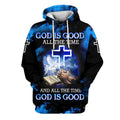 FUNSTUFFPRINT 3D Jesus God Is Good All The Time 3D Hoodie and Zip Hoodie