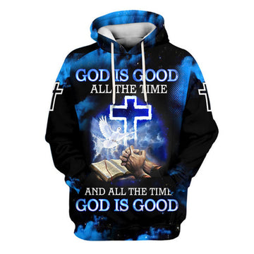 FUNSTUFFPRINT 3D Jesus God Is Good All The Time 3D Hoodie and Zip Hoodie