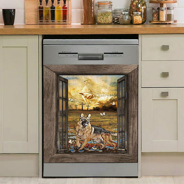 Jesus Hand German Shepherd Dishwasher Cover, Christian Dishwasher Stickers, Religious Kitchen Decor