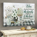 Jesus Hummingbird Flowers Bless The Food Before Us Canvas Wall Art - Christian Poster - Religious Wall Decor