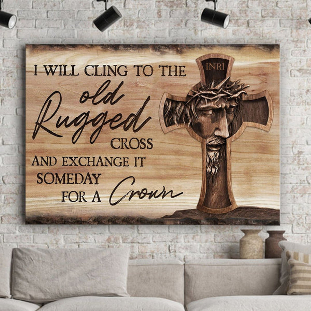 Jesus I Will Cling To The Old Rugged Cross Canvas Wall Art - Jesus Canvas Pictures - Christian Wall Posters