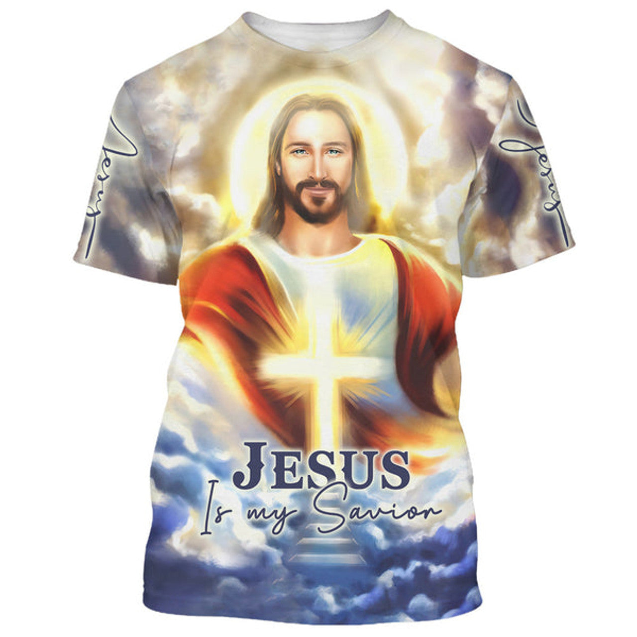 FUNSTUFFPRINT Jesus In Heaven Jesus Is My Savior 3D All Over Printed Shirt for Men and Women 3D T-shirt