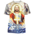 FUNSTUFFPRINT Jesus In Heaven Jesus Is My Savior 3D All Over Printed Shirt for Men and Women 3D T-shirt