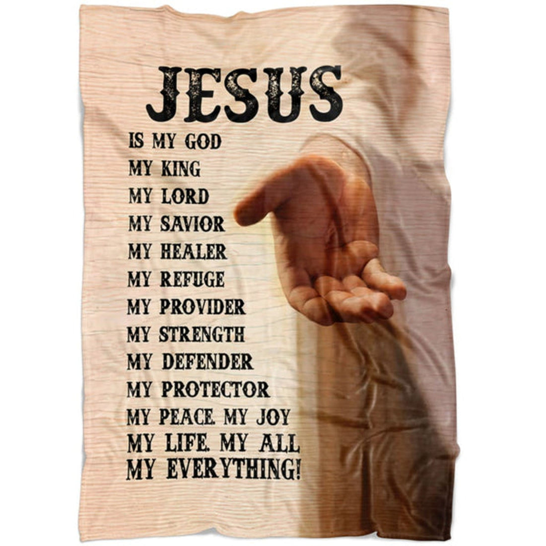 FUNSTUFFPRINT Jesus Is My Everything Fleece Blanket - Christian Blanket - Bible Verse Blanket