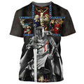 FUNSTUFFPRINT Jesus Is My God My King My Lord Christians Warrior 3D All Over Printed Shirt for Men and Women 3D T-shirt