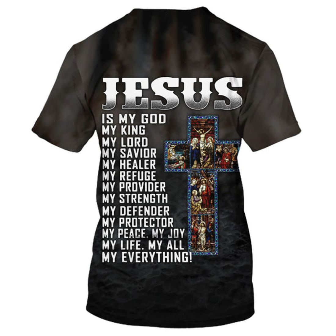 FUNSTUFFPRINT Jesus Is My God My King My Lord Christians Warrior 3D All Over Printed Shirt for Men and Women 3D T-shirt