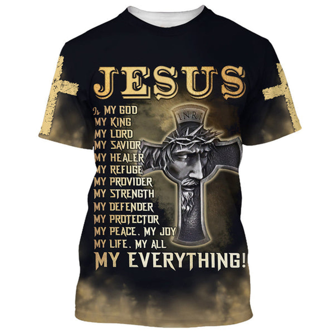 FUNSTUFFPRINT Jesus Is My God My King My Lord My Savior 3D All Over Printed Shirt for Men and Women 3D T-shirt