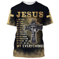 FUNSTUFFPRINT Jesus Is My God My King My Lord My Savior 3D All Over Printed Shirt for Men and Women 3D T-shirt
