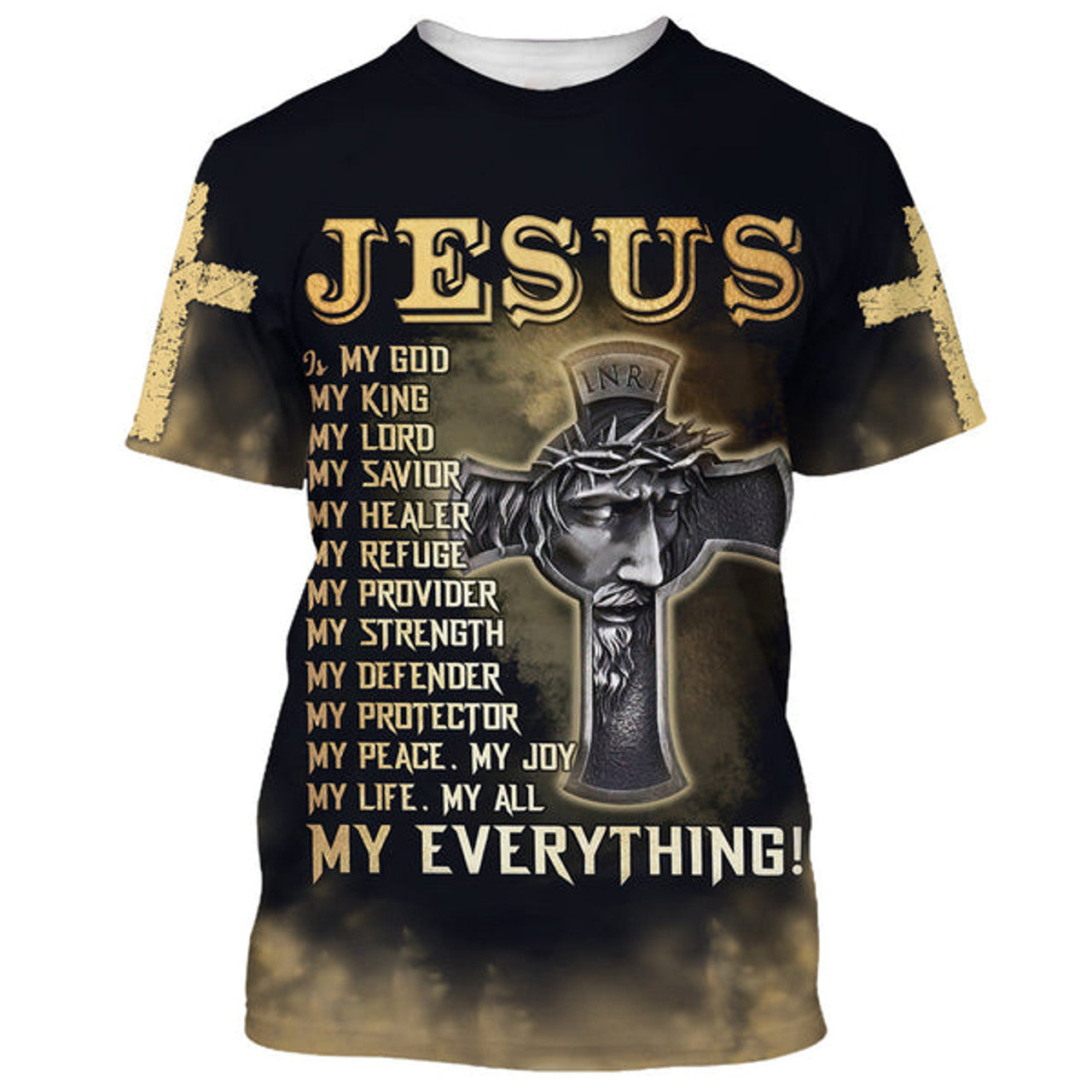 FUNSTUFFPRINT Jesus Is My God My King My Lord My Savior 3D All Over Printed Shirt for Men and Women 3D T-shirt