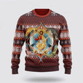 FUNSTUFFPRINT Jesus Is My King My Savior My Everything Ugly Sweater - Christmas Gifts For Christian Ugly Sweater