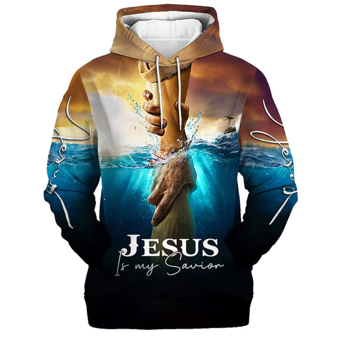 FUNSTUFFPRINT Jesus Is My Savior Hoodie Take My Hand God 3d Hoodies Jesus Hoodie Men & Women Christian 3D Hoodie and Zip Hoodie