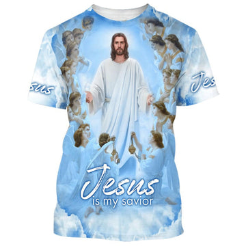 FUNSTUFFPRINT Jesus Is My Savior Christian 3D T-shirt