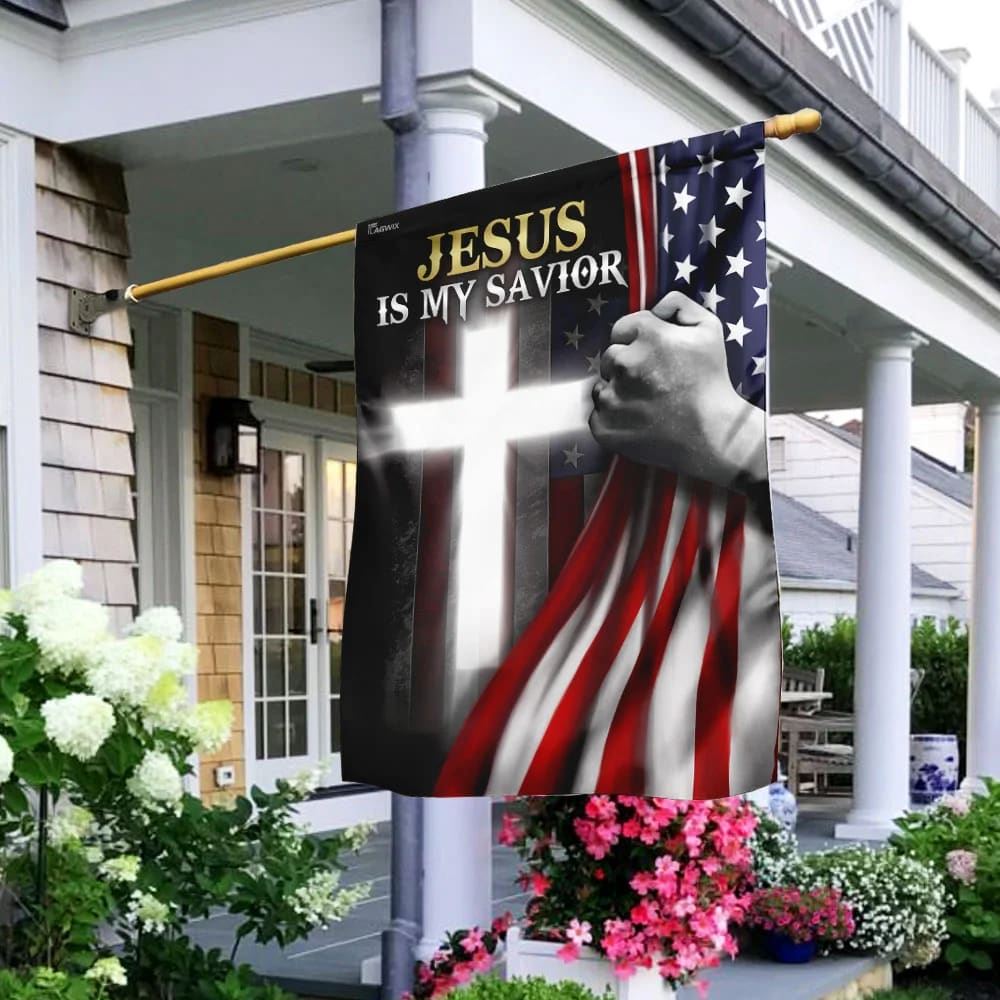 Jesus Is My Savior American House Flags, Christian Flag, Scripture Flag, Garden Banner