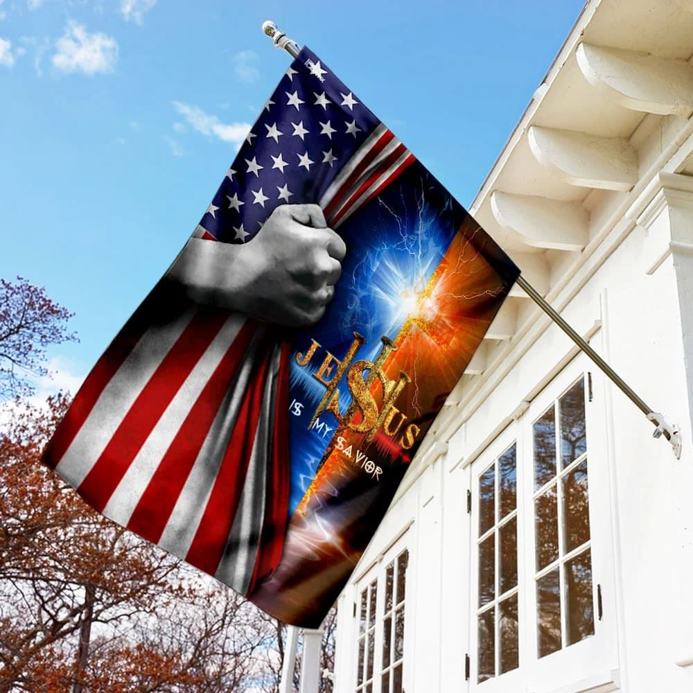 Jesus Is My Savior Cross House Flag, Christian Flag, Christian Flag, Scripture Flag, Garden Banner