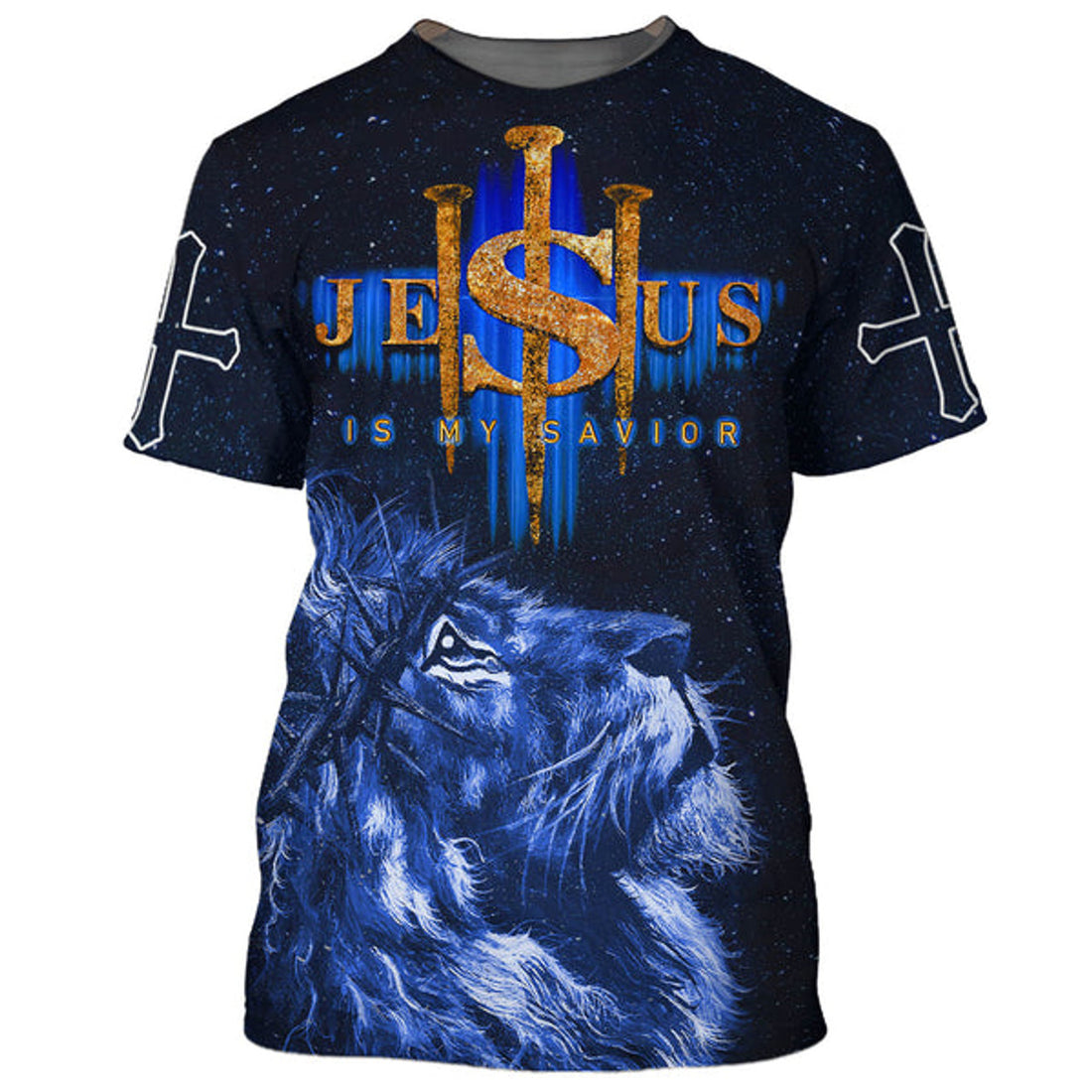 FUNSTUFFPRINT Jesus Is My Savior Lion 3D T-Shirts - Christian Shirts For Men&Women 3D T-shirt