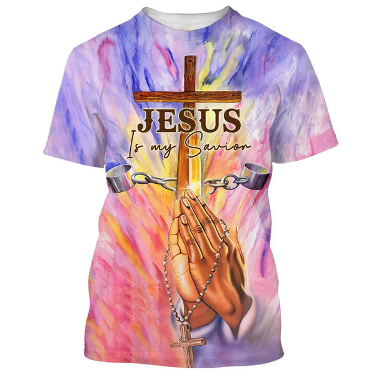 FUNSTUFFPRINT Jesus Is My Savior Pray Christian 3D T-shirt