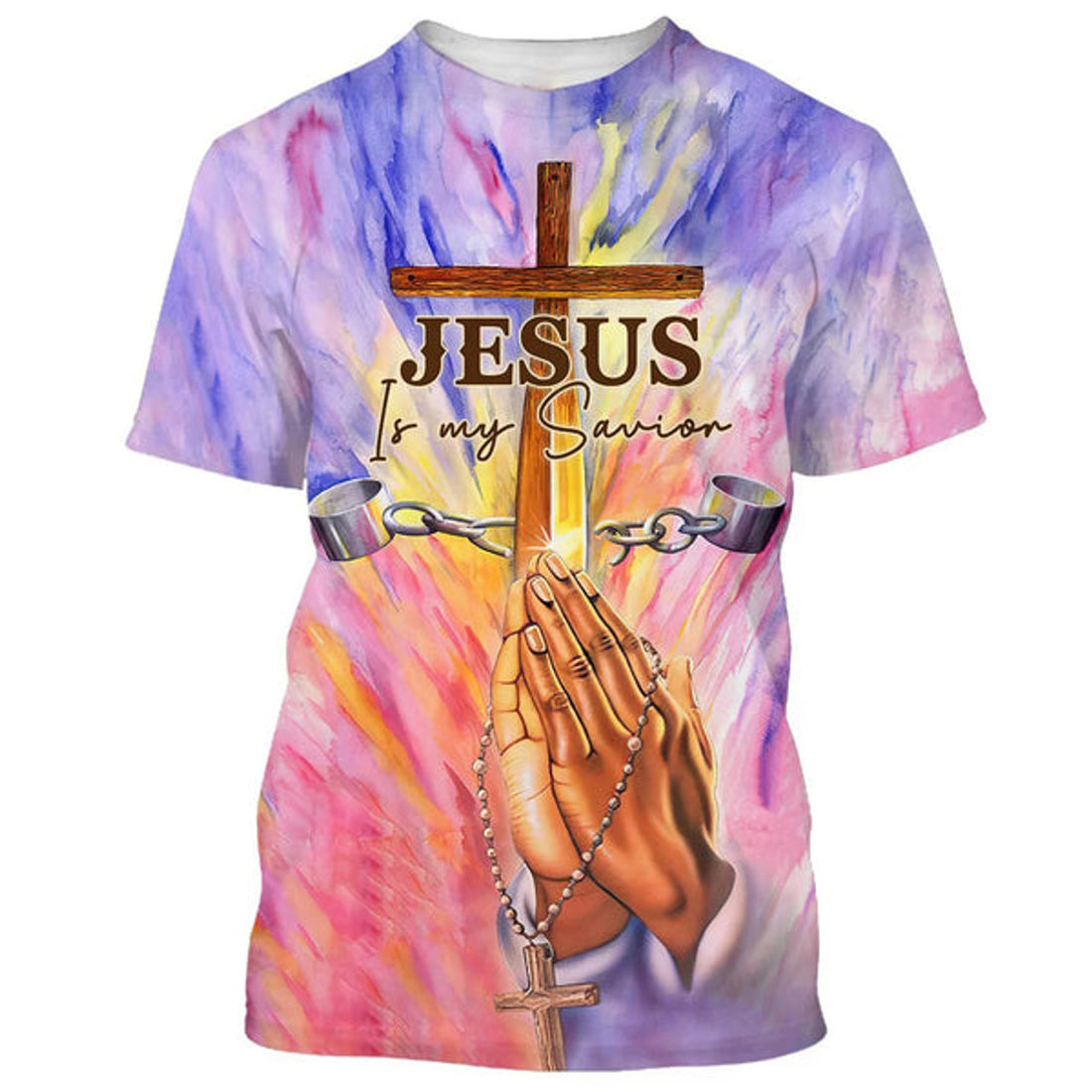 FUNSTUFFPRINT Jesus Is My Savior Pray Christian 3D T-shirt