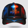 FUNSTUFFPRINT Jesus Is My Savior The Cross Light Baseball Cap - Christian Hats for Men and Women