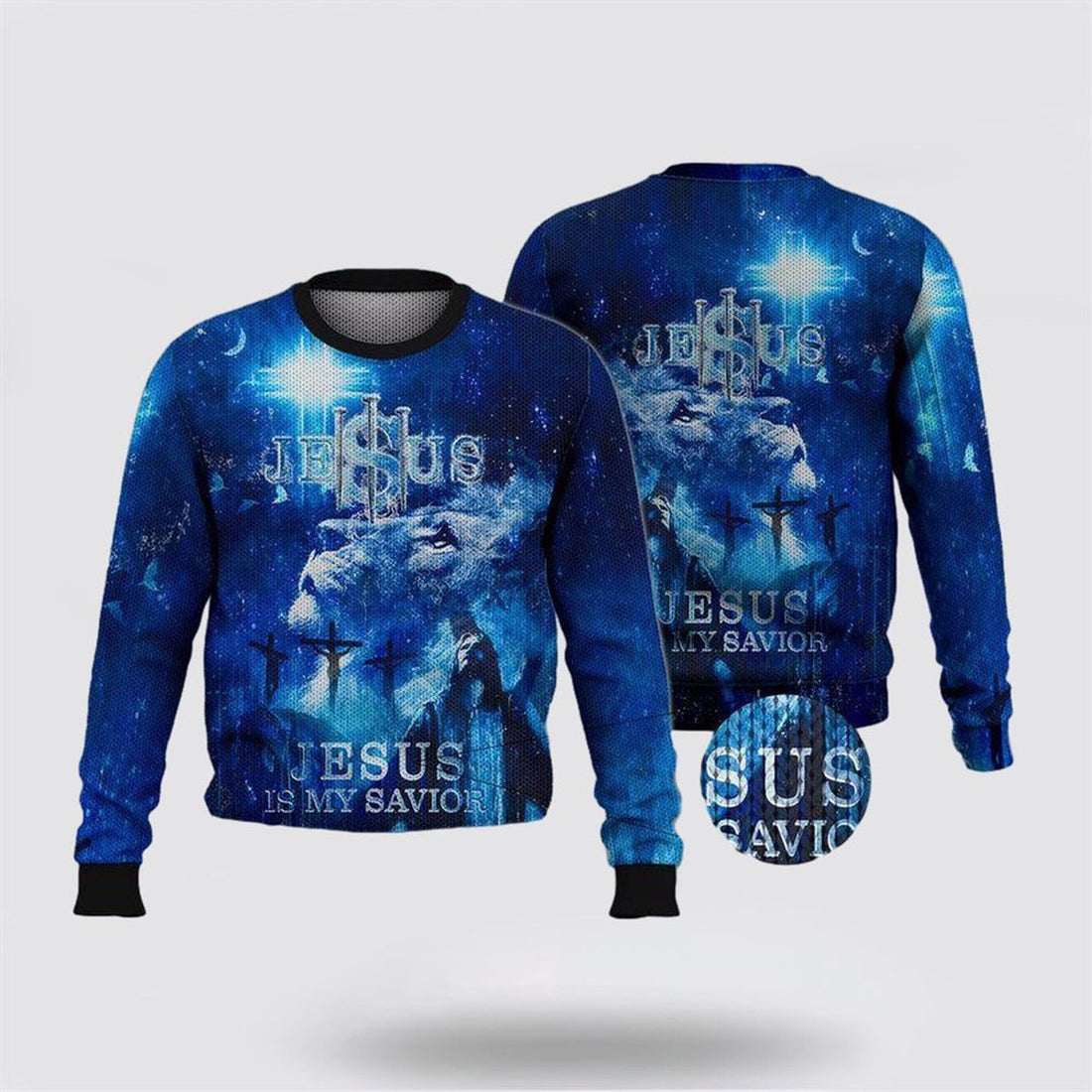 FUNSTUFFPRINT Jesus Is My Savior Ugly Christmas Sweater For Men & Women – Gifts For Christians Ugly  Sweater