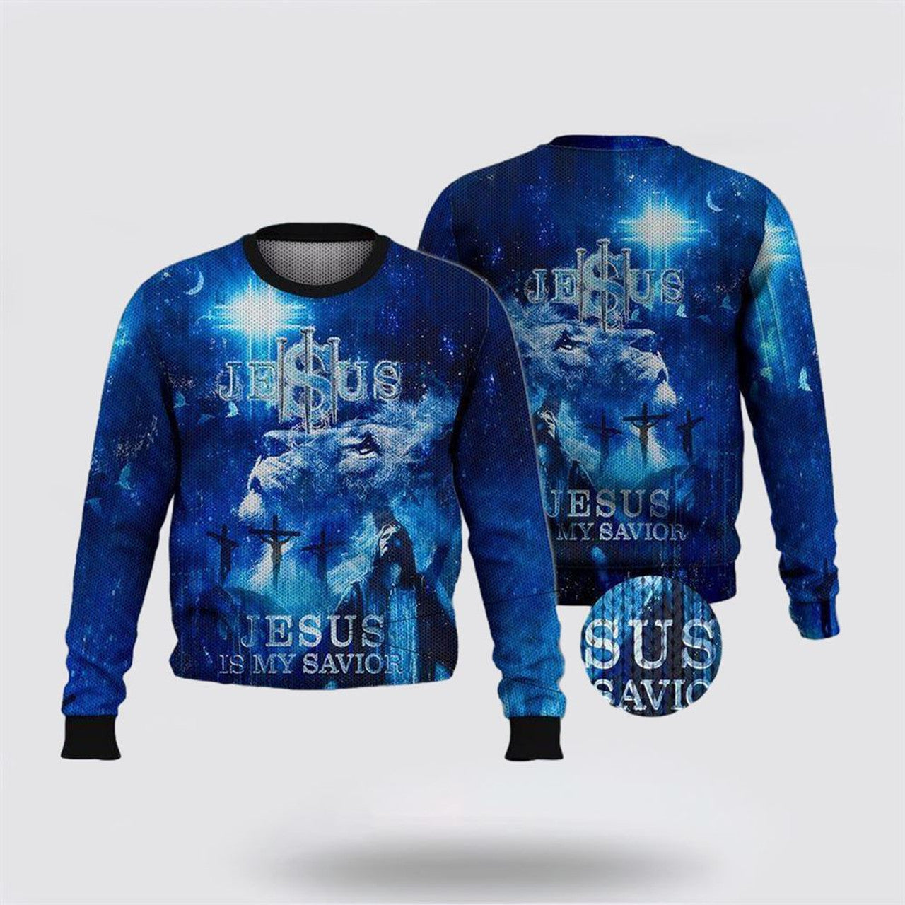FUNSTUFFPRINT Jesus Is My Savior Ugly Christmas Sweater For Men & Women – Gifts For Christians Ugly  Sweater