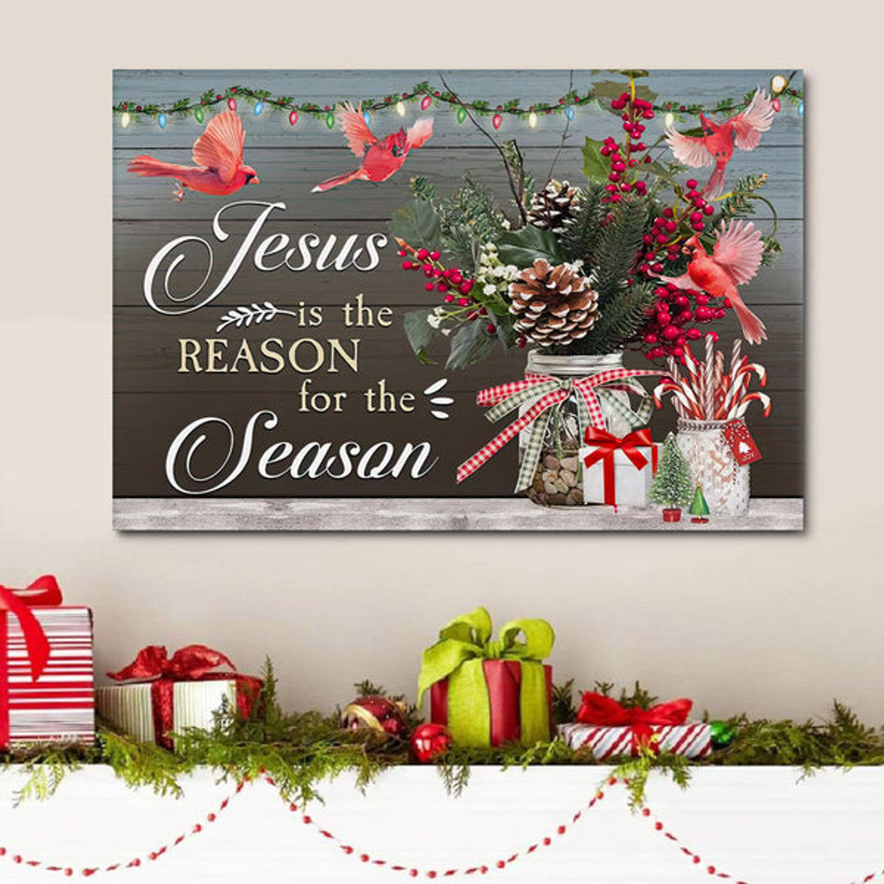 Jesus Is The Reason For Season Christmas Wall Art Canvas Print - Art On Wall - Wall Decorator