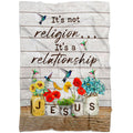 FUNSTUFFPRINT Jesus It's Not Religion Its A Relationship Fleece Blanket - Christian Blanket - Bible Verse Blanket