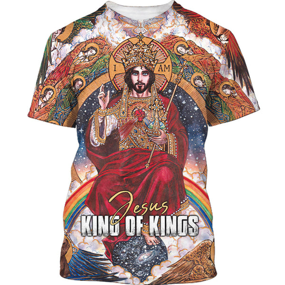 FUNSTUFFPRINT Jesus King Of Kings Christian 3D T-shirt