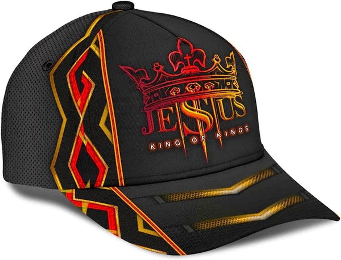 FUNSTUFFPRINT Jesus King Of Kings Baseball Cap - Christian Hats for Men and Women