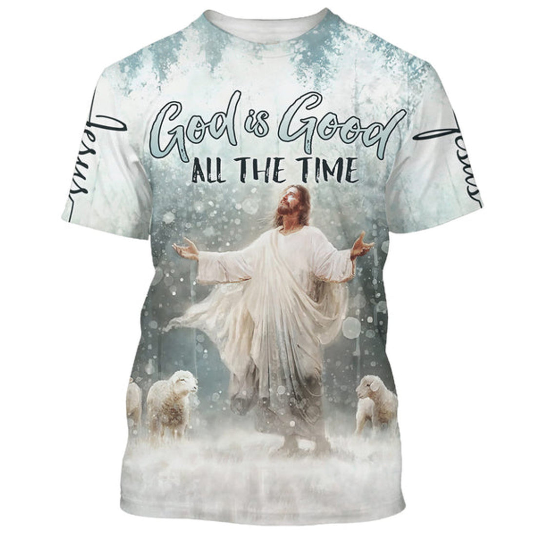 FUNSTUFFPRINT Jesus Is My Savior Shirts - Jesus With His Arms Open 3D All Over Printed Shirt for Men and Women 3D T-shirt