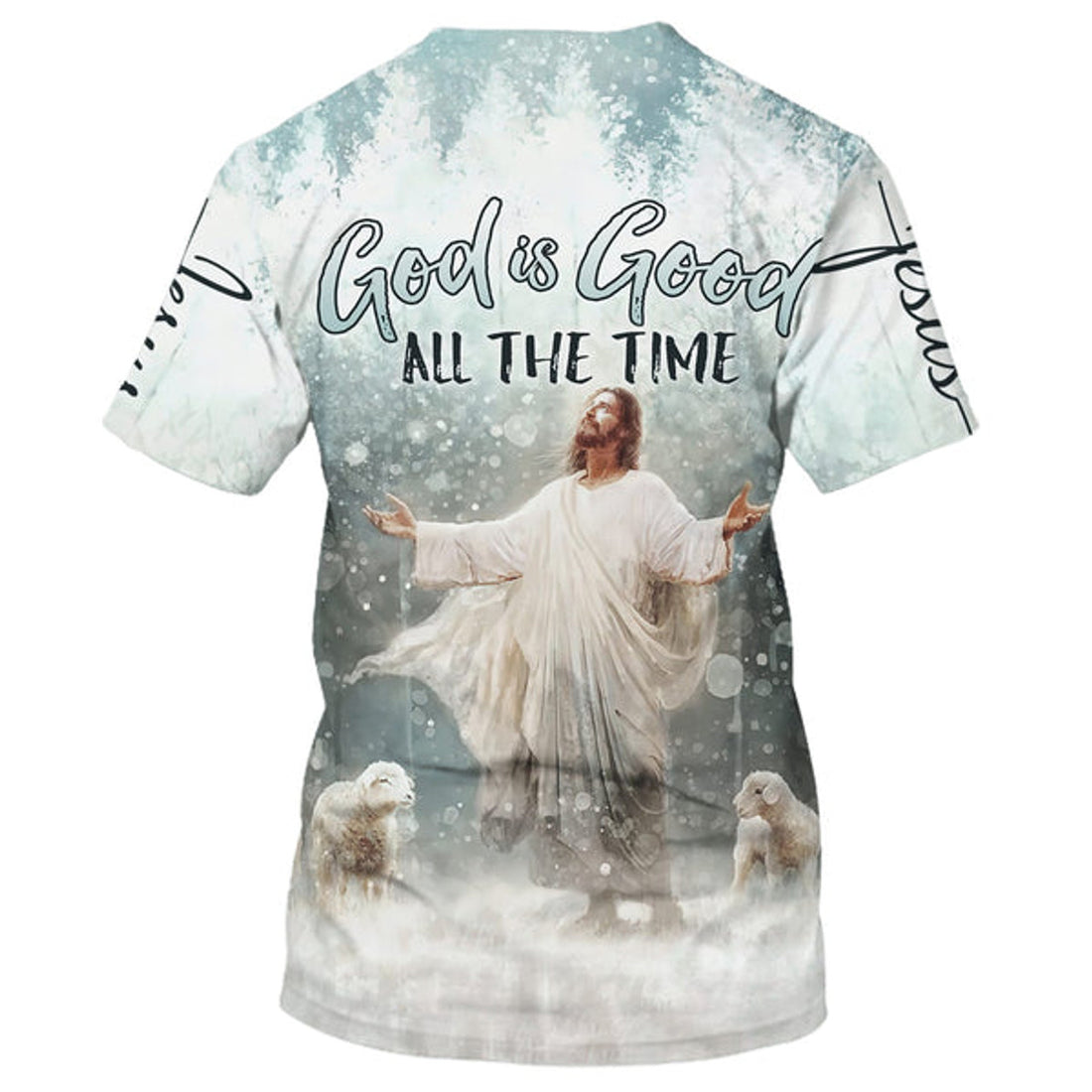 FUNSTUFFPRINT Jesus Is My Savior Shirts - Jesus With His Arms Open 3D All Over Printed Shirt for Men and Women 3D T-shirt