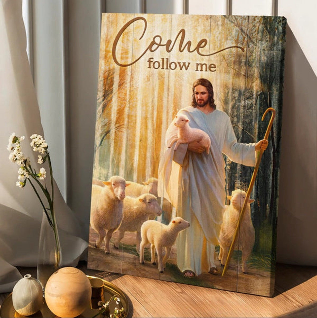 Jesus Lambs Of God Forest Come Follow Me Canvas Posters - Christian Wall Posters - Religious Wall Decor