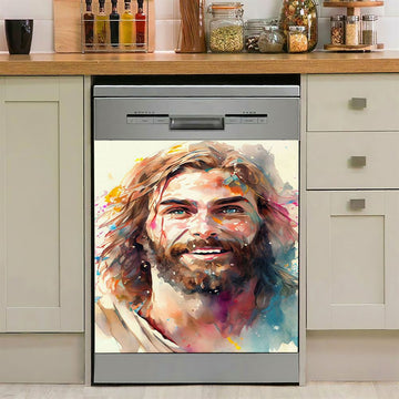 Jesus Laughing Dishwasher Cover , Jesus Dishwasher Stickers, Jesus Kitchen Decor